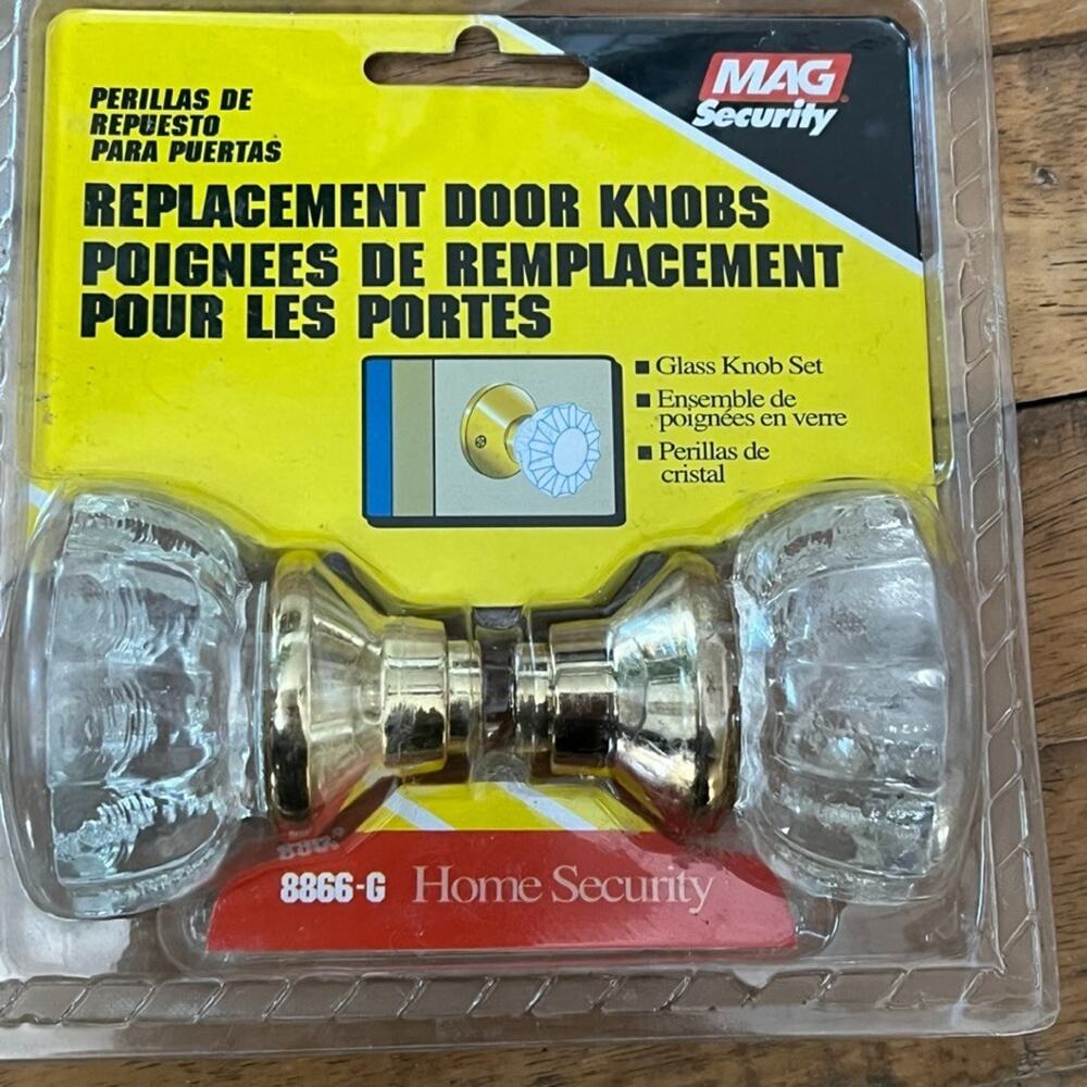 Mag Security Fluted Glass Replacement Door Knob 2 Sets NEW - Picture 10 of 10